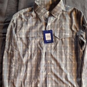 Huk Men's Casual Plaid Button Down Shirt